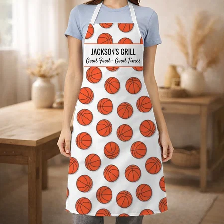 Basketball Sports Pattern Customized Full Print Apron