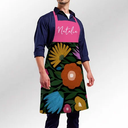Pretty Colorful Bold Florals Customized Full Print Apron