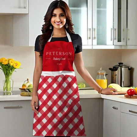 Classic Plaid Pattern Matching Family Customized Full Print Apron