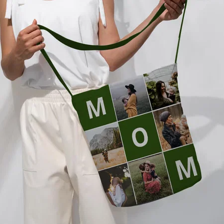 Mom Photo Canvas Sling Bag for Mother's Day Customized Full Print Canvas Canvas Sling Bag for Women & Men