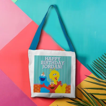 Cartoon Birthday Pattern Customized Full Print Canvas Canvas Sling Bag for Women & Men