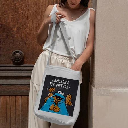 Cookie Monster Birthday Customized Full Print Canvas Canvas Sling Bag for Women & Men