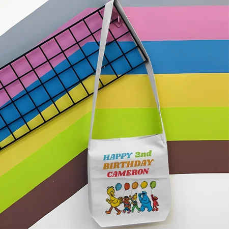 Birthday Balloons Customized Full Print Canvas Canvas Sling Bag for Women & Men