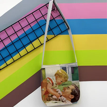Vintage Father's Day Customized Full Print Canvas Canvas Sling Bag for Women & Men