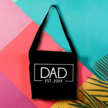 Dad Established Customized Full Print Canvas Canvas Sling Bag for Women & Men