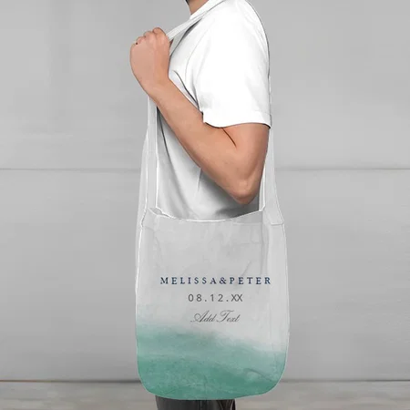 Sea Beach Design Customized Full Print Canvas Sling Bag for Women & Men