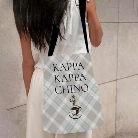 Kappa Kappa Chino Funny Coffee Lover Plaid Customized Full Print Canvas Sling Bag for Women & Men