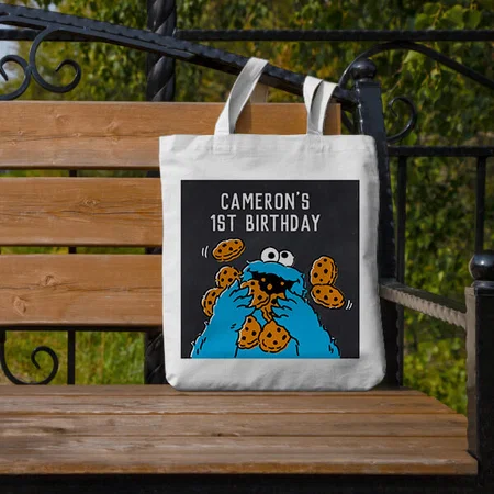 Cookie Monster Birthday Customized Full Print Canvas Tote Bag for Women & Men