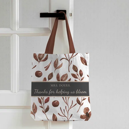 Thanks For Helping Us Bloom Teacher Customized Full Print Tote Bag for Women & Men