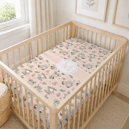 Cute Girls Reading Books Customized Baby Cot Crib Bedsheet