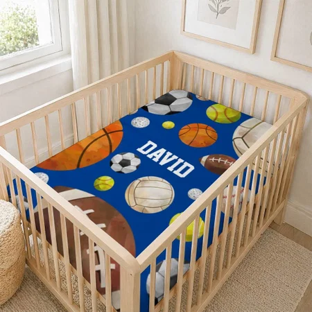 Sports Boy Customized Baby Cot Crib Bedsheet
