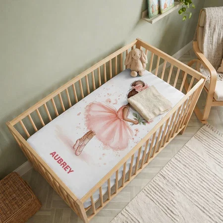 Ballerina Baby Girl Customized Baby Cot Crib Bedsheet
