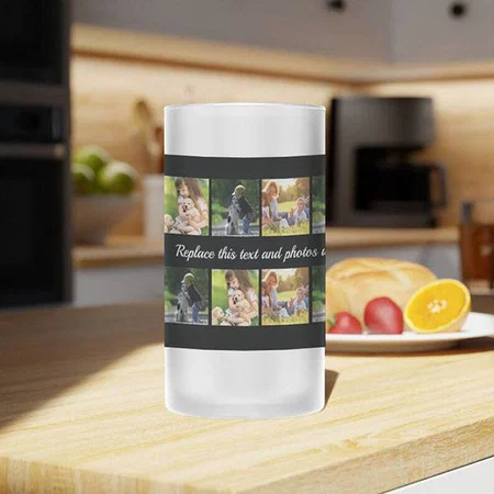 Black Multiple Photo Collage Customized Photo Printed Beer Mug