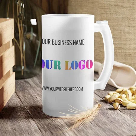 Modern Logo Name Website Customized Photo Printed Beer Mug
