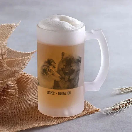 Simple Modern Pet Photo Customized Photo Printed Beer Mug