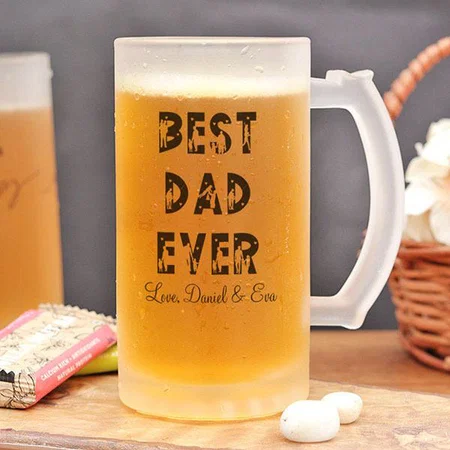 Best Dad Ever Fathers Day Customized Photo Printed Beer Mug
