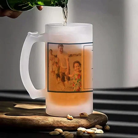 Family Photo Monogram Initial Name Customized Photo Printed Beer Mug