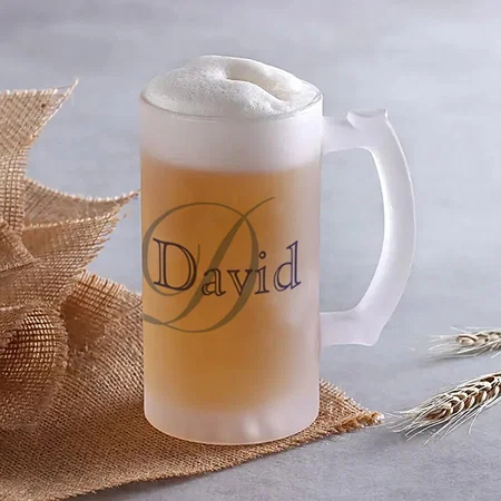 Modern Name Monogram Customized Photo Printed Beer Mug