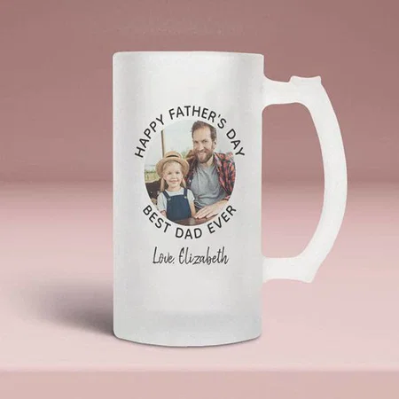 Happy Father's Day Photo Customized Photo Printed Beer Mug