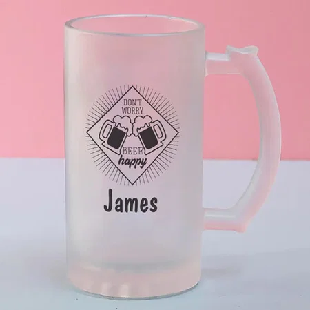 Happy Beer Design Customized Photo Printed Beer Mug
