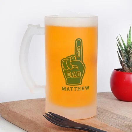 Number One Father's Day Design Customized Photo Printed Beer Mug