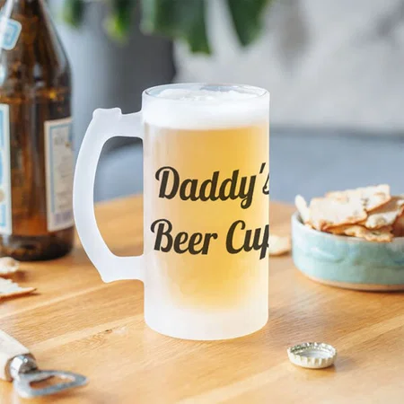 Daddy's Cup Monogram Design Customized Photo Printed Beer Mug