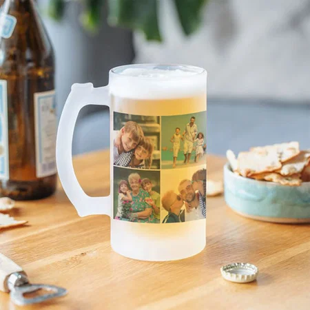Grandad Love You to the Moon Photo Collage Customized Photo Printed Beer Mug