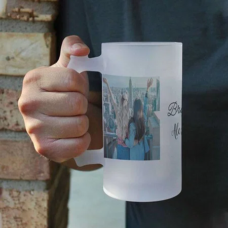 Simple Photo with Name Customized Photo Printed Beer Mug