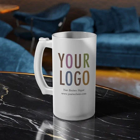 Company Logo with Name Customized Photo Printed Beer Mug