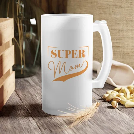 Super Mom Customized Photo Printed Beer Mug