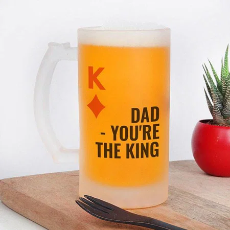Dad You're The King Customized Photo Printed Beer Mug