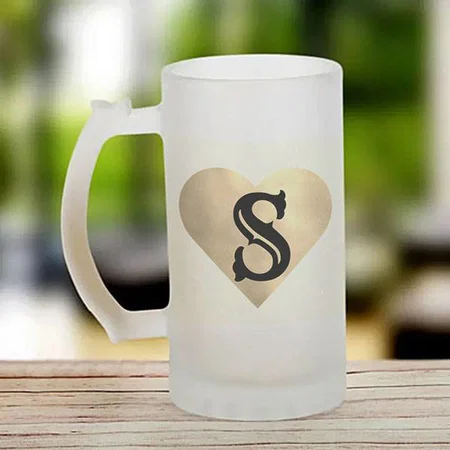 Simple Minimal Photo Monogram Customized Photo Printed Beer Mug