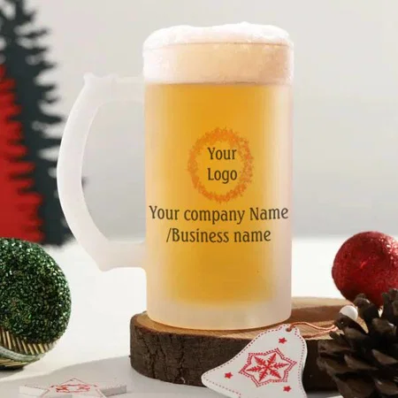 Simple Minimal Logo with Name Customized Photo Printed Beer Mug
