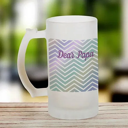 urple, Blue and Green Stripes Design Customized Photo Printed Beer Mug