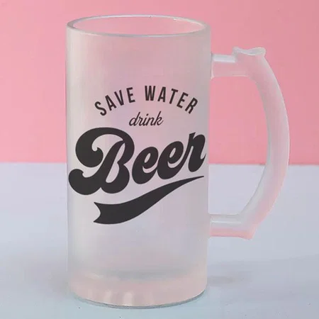 Save Water Drink Beer Father's Day Customized Photo Printed Beer Mug