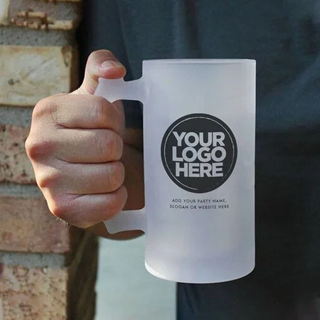 Modern Logo and Text Customized Photo Printed Beer Mug