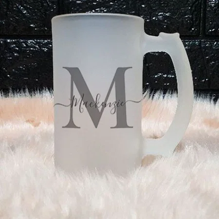 Monogram Initial Name Customized Photo Printed Beer Mug