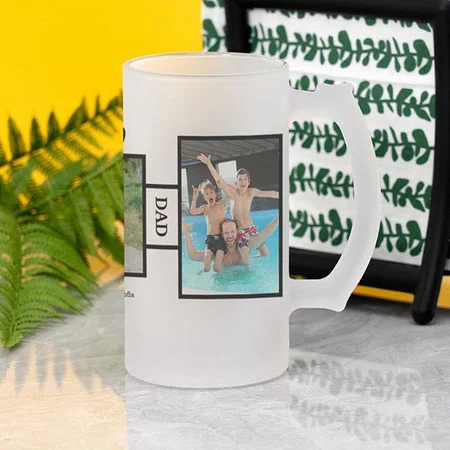 Our Dad Best Dad Photo Collage Customized Photo Printed Beer Mug