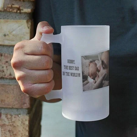 The Best Dad Design Customized Photo Printed Beer Mug