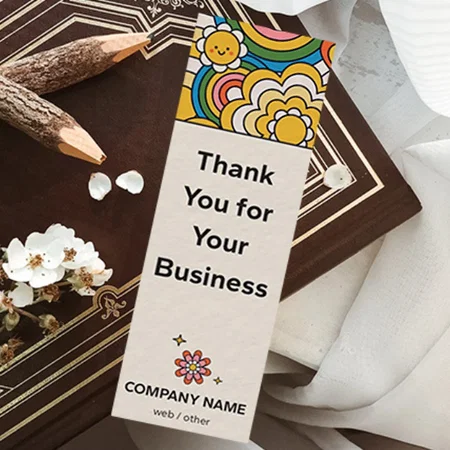 Floral Thank You  Customized Printed Bookmark - Set of 10