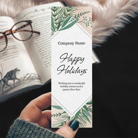 Leaves Flower Design Holiday Customized Printed Bookmark - Set of 10