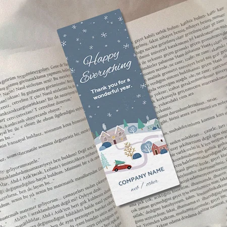 Snowfall Scenery Design Customized Printed Bookmark - Set of 10