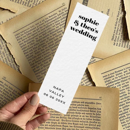 Informal Retro Wedding Favor Customized Printed Bookmark - Set of 10