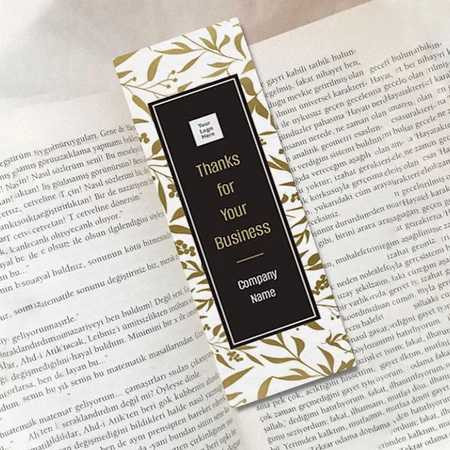 Golden Leaves Design Customized Printed Bookmark - Set of 10