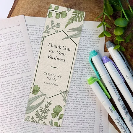 Greenery Design Customized Printed Bookmark - Set of 10