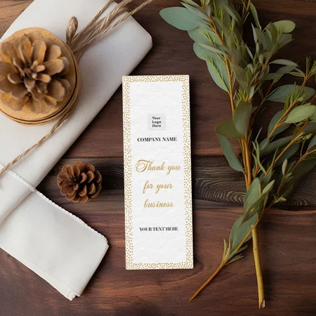 White Golden Dots Design Customized Printed Bookmark - Set of 10