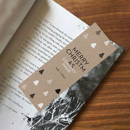 Merry Christmas Tree Design Customized Printed Bookmark - Set of 10