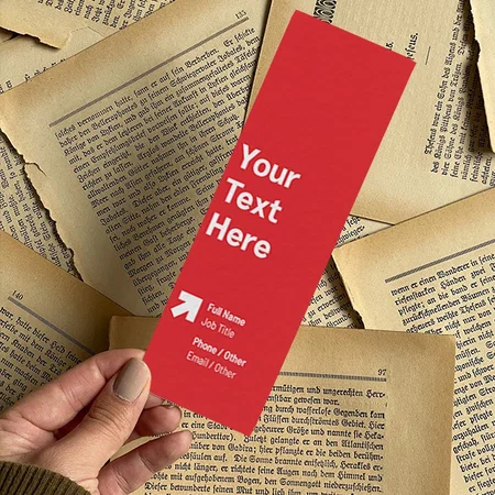 Red White Company Name Customized Printed Bookmark - Set of 10