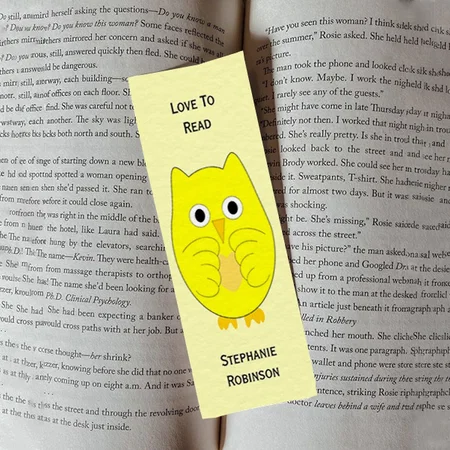 Yellow Owl Design Customized Printed Bookmark - Set of 10