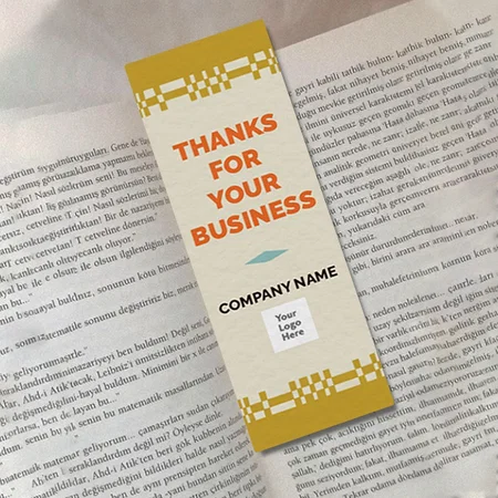 Gold White Abstack Pattern Design Customized Printed Bookmark - Set of 10